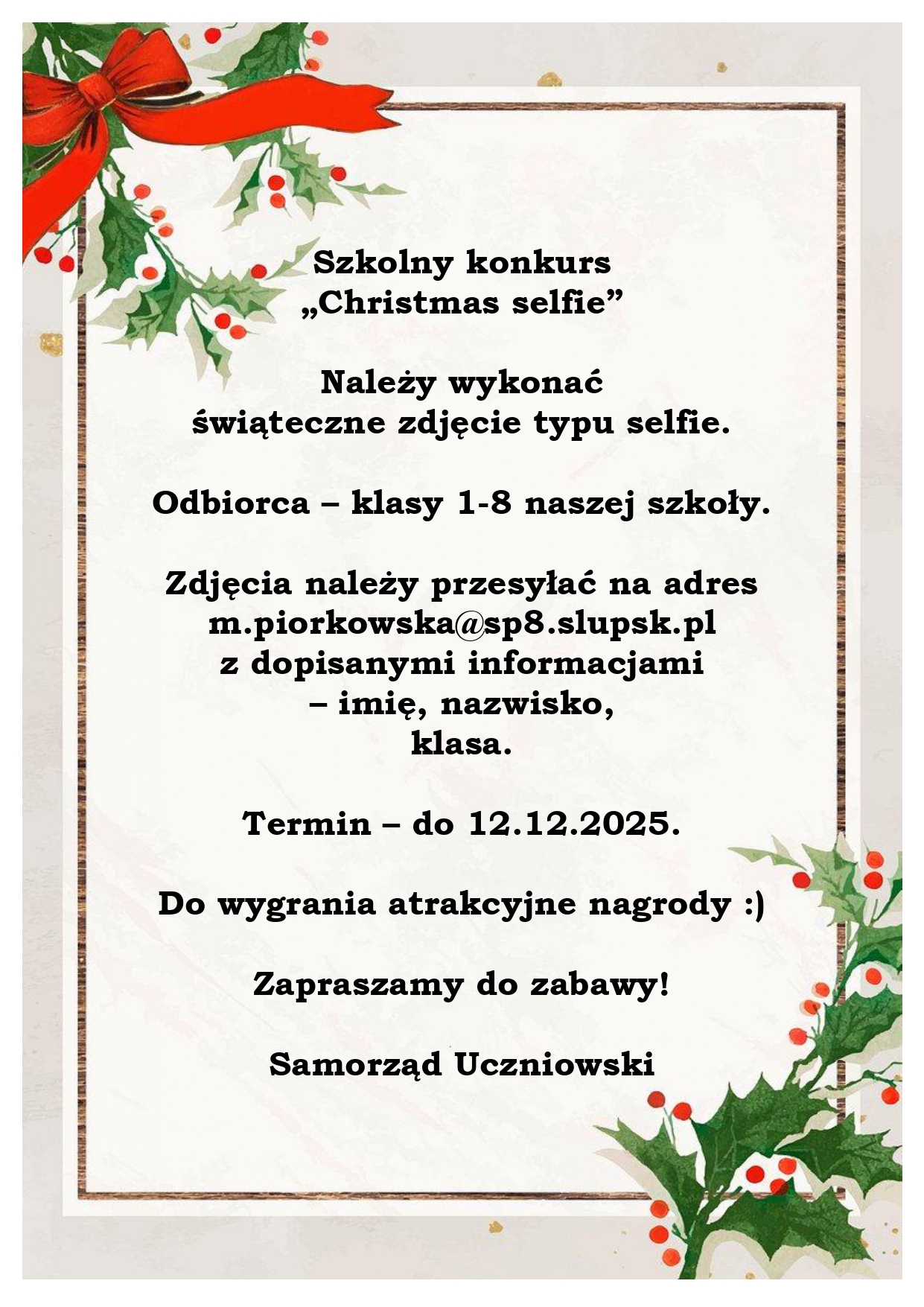Szkolny konkurs Christmas selfie