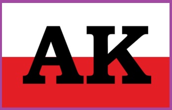flaga Polski z napisem AK